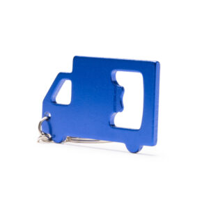 Portachiavi apribottiglie Tolvak a forma di camion, realizzato in alluminio.Disponibile in diversi colori, fornito di anello cromato.