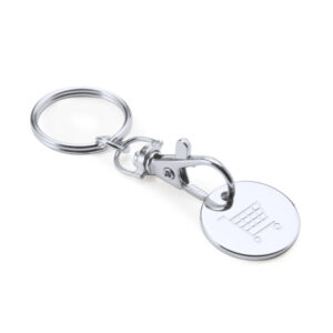 Portachiavi Tonic realizzato in metallo con moneta per il carrello della spesa. Ideale da portare sempre con sé. Disponibile in diversi colori.